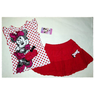 Minnie Mouse - Polka Dot Girl Sleeveless Top Dress Skirt Official OUTFIT SET (  5, 7 Years ) ***READY TO SHIP from Hong Kong***